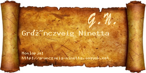 Grünczveig Ninetta névjegykártya